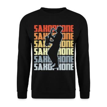 Vintage Saxophone - Unisex Sweatshirt - black - Front - Alina (178cm) & Michal (187cm)