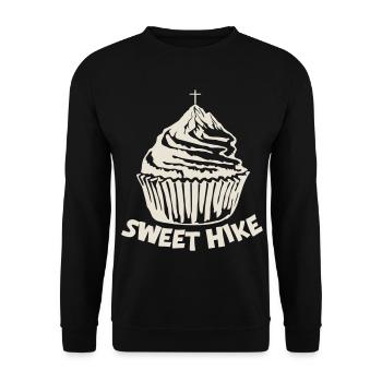 Süße Wanderung - Cupcake Mountain [Weiß] - Unisex Pullover - Schwarz - Vorne - Alina (178cm) & Michal (187cm)