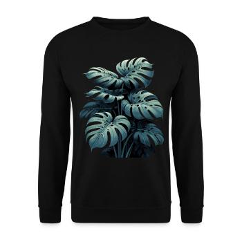 Cadeau de la forêt tropicale Monstera deliciosa - Sweat-shirt Unisexe - noir - Devant - Alina (178cm) & Michal (187cm)