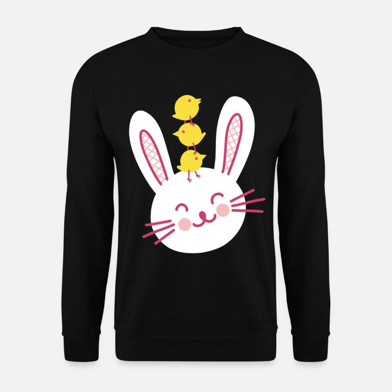 Easter Bunny and Three Cute Chicks - Unisex Sweatshirt - black
