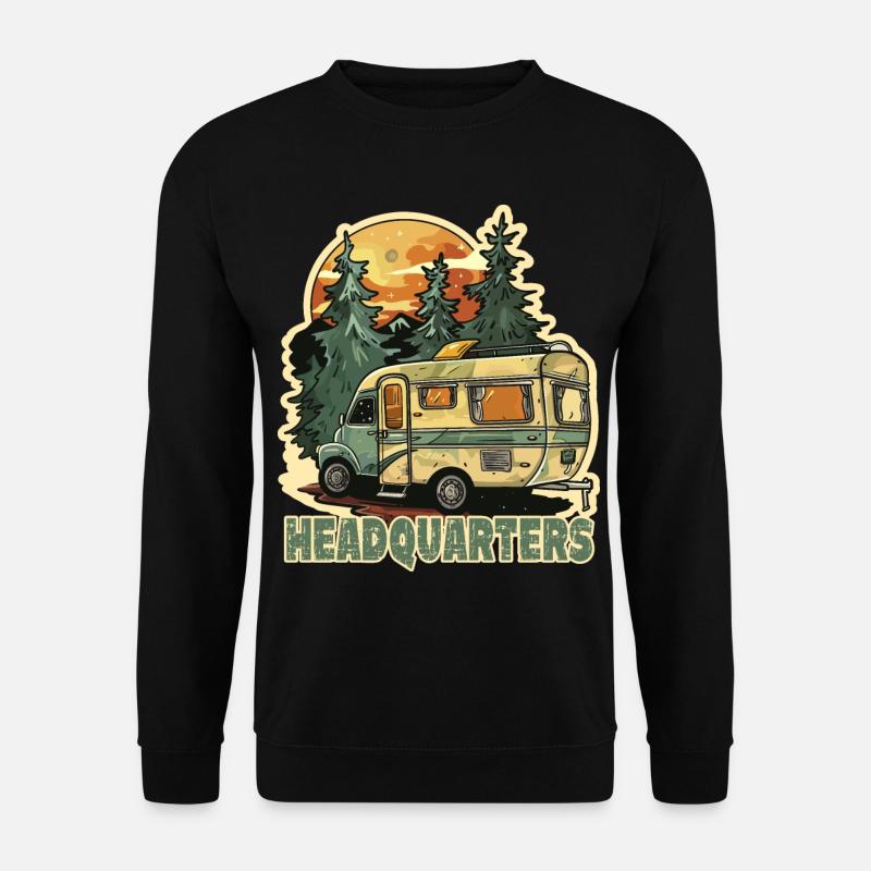 Waldcamper im Sonnenuntergang Campingfreund - Unisex Pullover - Schwarz