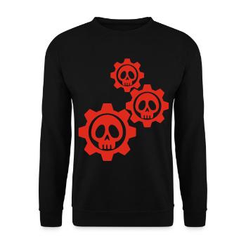 Engrenages et crânes rouges - Sweat-shirt Unisexe - noir - Devant - Alina (178cm) & Michal (187cm)
