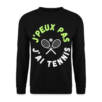 Design Tennis - Sweat-shirt Unisexe - noir - Devant - Alina (178cm) & Michal (187cm)