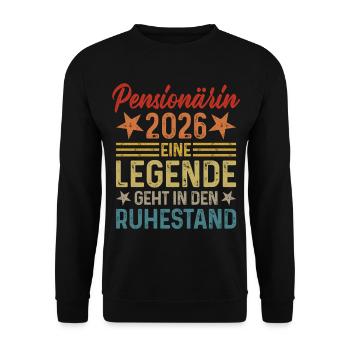 Pensioner 2026 Legend prend sa retraite - Sweat-shirt Unisexe - noir - Devant - Alina (178cm) & Michal (187cm)