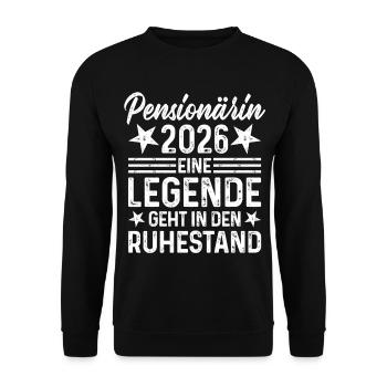 Pensioner 2026 Legend prend sa retraite - Sweat-shirt Unisexe - noir - Devant - Alina (178cm) & Michal (187cm)