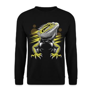 Dragon Head Bearded Dragon Lizard - Unisex Sweatshirt - black - Front - Alina (178cm) & Michal (187cm)