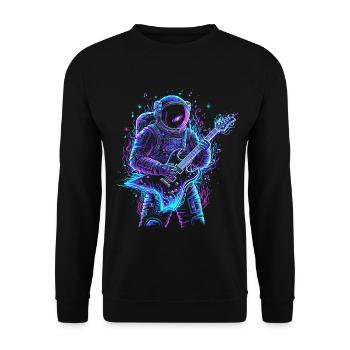 Astronaute Musicien - Guitare Électrique - Sweat-shirt Unisexe - noir - Devant - Alina (178cm) & Michal (187cm)