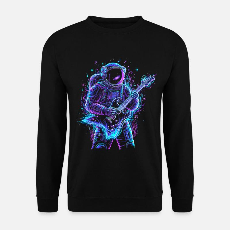 Astronaut Musician - E-Gitarre - Unisex Pullover - Schwarz