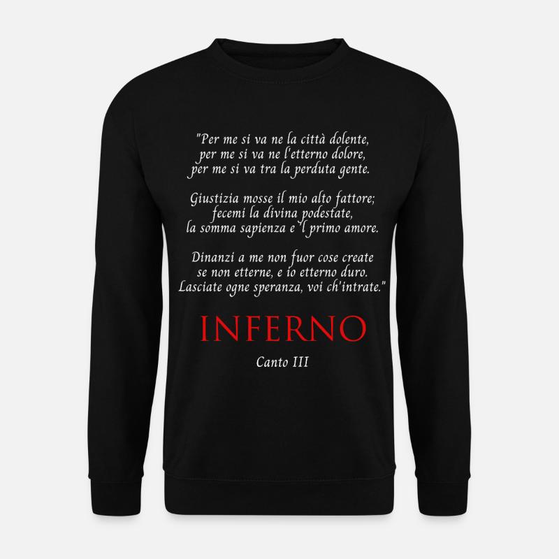 Inferno Canto III Divine Commedy Per me si va - Unisex Pullover - Schwarz