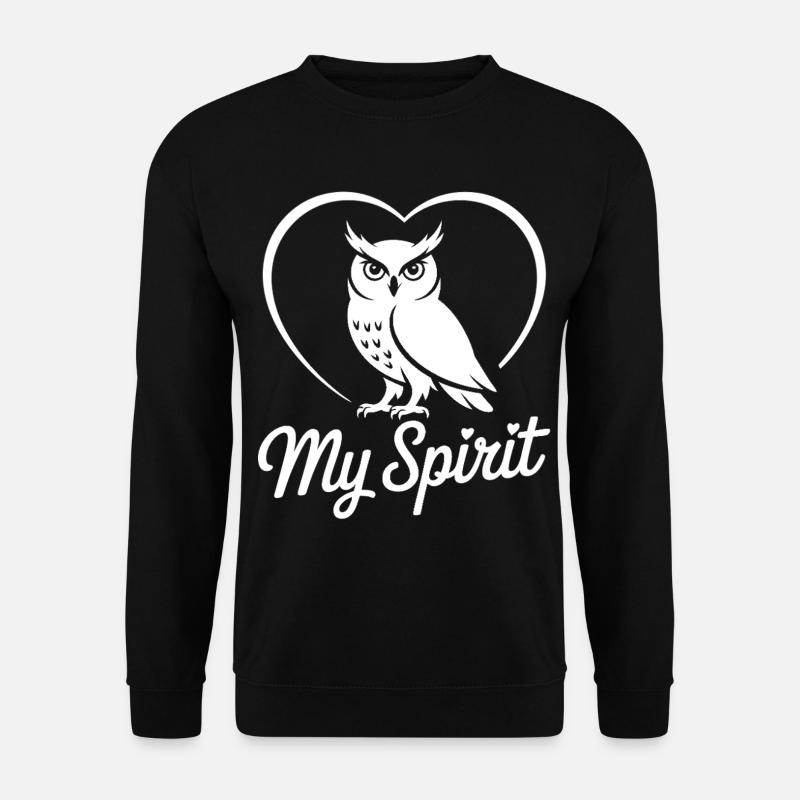 Eule mit Herz - Unisex Pullover - Schwarz
