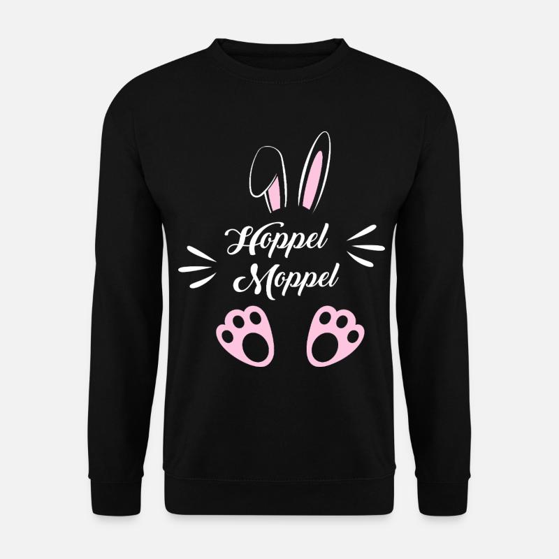 Hoppel Moppel Hasenmotiv - Unisex Pullover - Schwarz