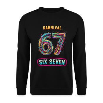 6 7 Meme Kostümersatz Fasching Karneval  - Unisex Pullover - Schwarz - Vorne - Alina (178cm) & Michal (187cm)