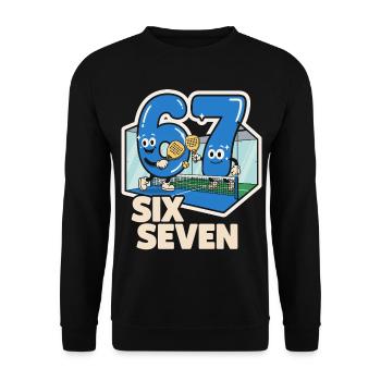 67 Six Seven meme Padel - Italian Funny - Unisex Sweatshirt - black - Front - Alina (178cm) & Michal (187cm)