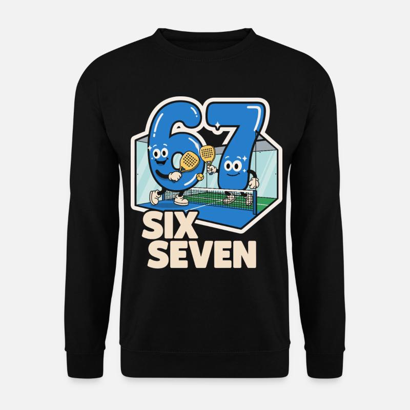 67 Six Seven meme Padel - Italienisch Lustig - Unisex Pullover - Schwarz