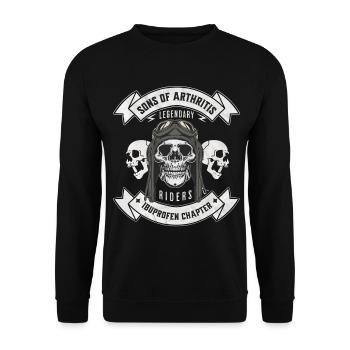 Sons of Arthritis Ibuprofen Chapter Biker - Unisex Pullover - Schwarz - Vorne - Alina (178cm) & Michal (187cm)