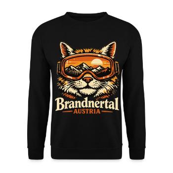 Cat Ski Goggles Retro Panorama Funny Gift - Unisex Sweatshirt - black - Front - Alina (178cm) & Michal (187cm)