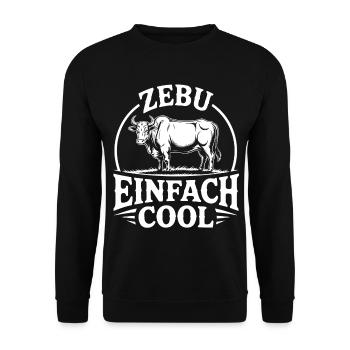 Zebu Einfach Cool Logo - Unisex Pullover - Schwarz - Vorne - Alina (178cm) & Michal (187cm)