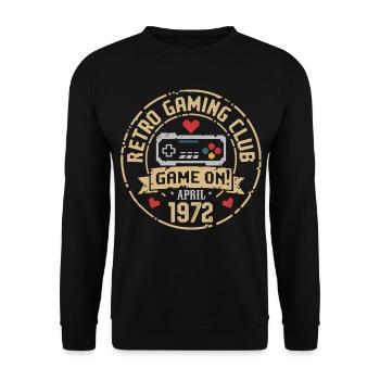 April 1972 Anniversary April 1972 Retro - Unisex Sweatshirt - black - Front - Alina (178cm) & Michal (187cm)