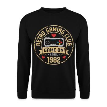 April 1982 Anniversary April 1982 Retro - Unisex Sweatshirt - black - Front - Alina (178cm) & Michal (187cm)