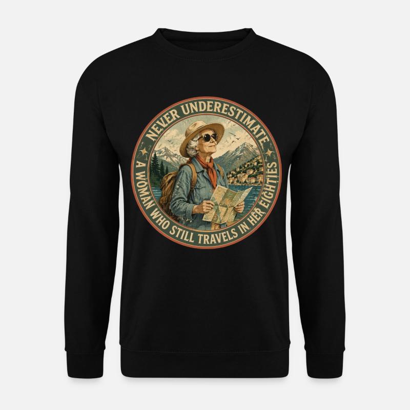 Baroudeuse de 80 ans : L'Aventure Continue - Sweat-shirt Unisexe - noir