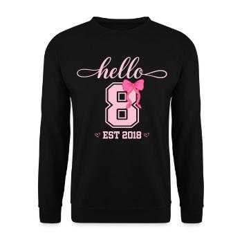 Bonjour 8 Est 2018 Girl Birthday Design - Sweat-shirt Unisexe - noir - Devant - Alina (178cm) & Michal (187cm)