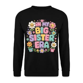 In My Big Sister Era Retro | Big Sister Gift - Unisex Sweatshirt - black - Front - Alina (178cm) & Michal (187cm)