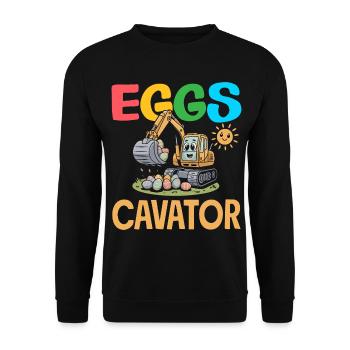 Joyeuse Pâques, douce chasse aux œufs du lapin, œufs de Pâques - Sweat-shirt Unisexe - noir - Devant - Alina (178cm) & Michal (187cm)