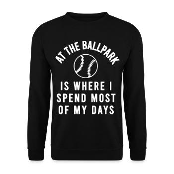 Im Baseballpark Verbringe Meine Tage - Unisex Pullover - Schwarz - Vorne - Alina (178cm) & Michal (187cm)
