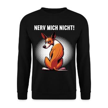 Nerv Mich Nicht Podenco Podencos Podencoliebhaber  - Unisex Pullover - Schwarz - Vorne - Alina (178cm) & Michal (187cm)