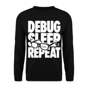 Debug Sleep Repeat Programmer - Unisex Sweatshirt - black - Front - Alina (178cm) & Michal (187cm)