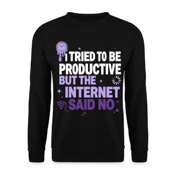 I Tried to Be Productive - Unisex Pullover - Schwarz - Vorne - Alina (178cm) & Michal (187cm)