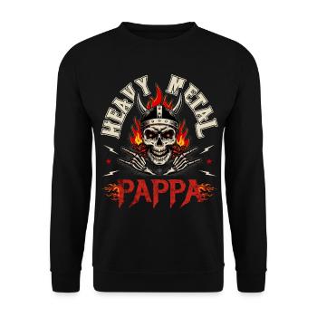 Heavy Metal Dad T-shirt Gift - Unisex Sweatshirt - black - Front - Alina (178cm) & Michal (187cm)
