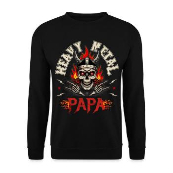 Papa Métalleux Cadeau Heavy Metal Rock Papa - Sweat-shirt Unisexe - noir - Devant - Alina (178cm) & Michal (187cm)