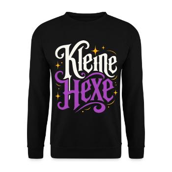Kleine Hexe Halloween Kostüm Kinder - Unisex Pullover - Schwarz - Vorne - Alina (178cm) & Michal (187cm)