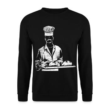 Bäcker Backen - Unisex Pullover - Schwarz - Vorne - Alina (178cm) & Michal (187cm)