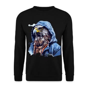 Street style hawk | Hawk lovers - Unisex Sweatshirt - black - Front - Alina (178cm) & Michal (187cm)