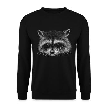 Doux raton laveur. Voleur. Illustration. Cadeau - Sweat-shirt Unisexe - noir - Devant - Alina (178cm) & Michal (187cm)