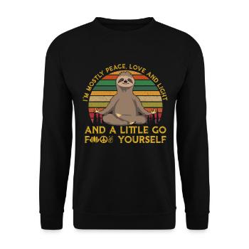 Je suis surtout l'amour de la paix et la lumière fck toi-même - Sweat-shirt Unisexe - noir - Devant - Alina (178cm) & Michal (187cm)