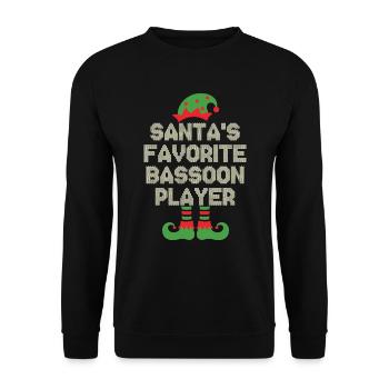Santa s Favorite Bassoon Player Funny Christmas - Unisex Sweatshirt - black - Front - Alina (178cm) & Michal (187cm)