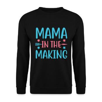 MAMAN DANS LA FÊTE DES MÈRES MAKING - Sweat-shirt Unisexe - noir - Devant - Alina (178cm) & Michal (187cm)