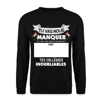 Départ en retraite cadeau pour mon collègue - Sweat-shirt Unisexe - noir - Devant - Alina (178cm) & Michal (187cm)