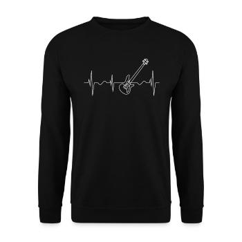 Bass Guitar Heartbeat - Cadeau funny bass player - Sweat-shirt Unisexe - noir - Devant - Alina (178cm) & Michal (187cm)