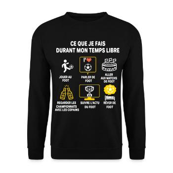 Football supporter Joueur Cadeau Humour foot - Sweat-shirt Unisexe - noir - Devant - Alina (178cm) & Michal (187cm)