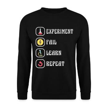 Wissenschaft Physik Chemie Experiment - Unisex Pullover - Schwarz - Vorne - Alina (178cm) & Michal (187cm)