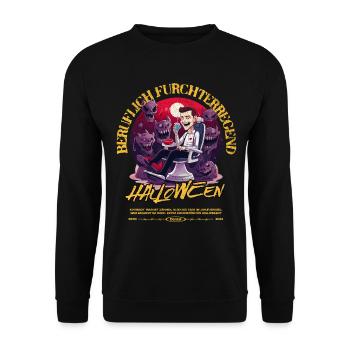 Gruselig lustiges T-Shirt für Zahnarzt - Unisex Pullover - Schwarz - Vorne - Alina (178cm) & Michal (187cm)