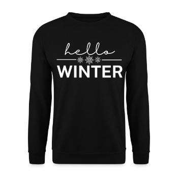 Hello winter - Unisex Sweatshirt - black - Front - Alina (178cm) & Michal (187cm)