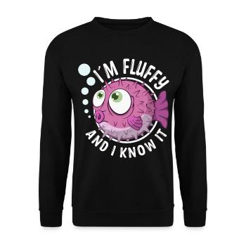 kugelfisch moelleux et le savoir poisson-globe fugu poisson - Sweat-shirt Unisexe - noir - Devant - Alina (178cm) & Michal (187cm)