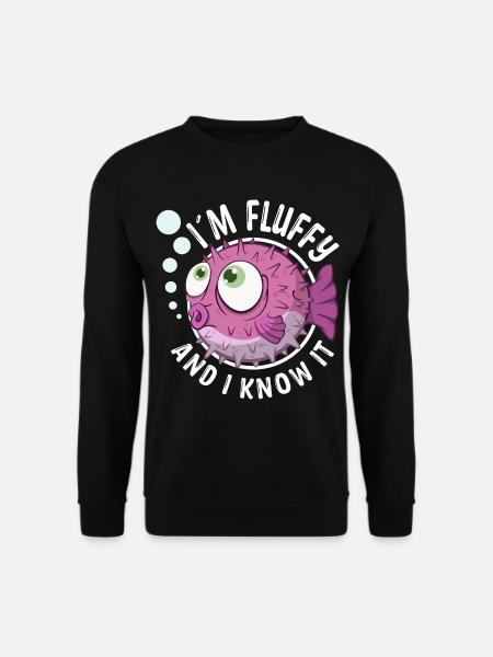 kugelfisch fluffy and know it pufferfish fugu fish - Unisex Pullover - Schwarz