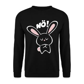 Hase NÖ Geschenk Geburtstag Neinsager Wortwitz - Unisex Pullover - Schwarz - Vorne - Alina (178cm) & Michal (187cm)