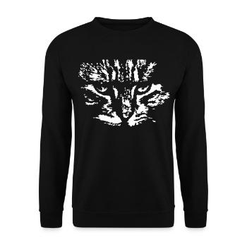Cat illustration - Unisex Sweatshirt - black - Front - Alina (178cm) & Michal (187cm)